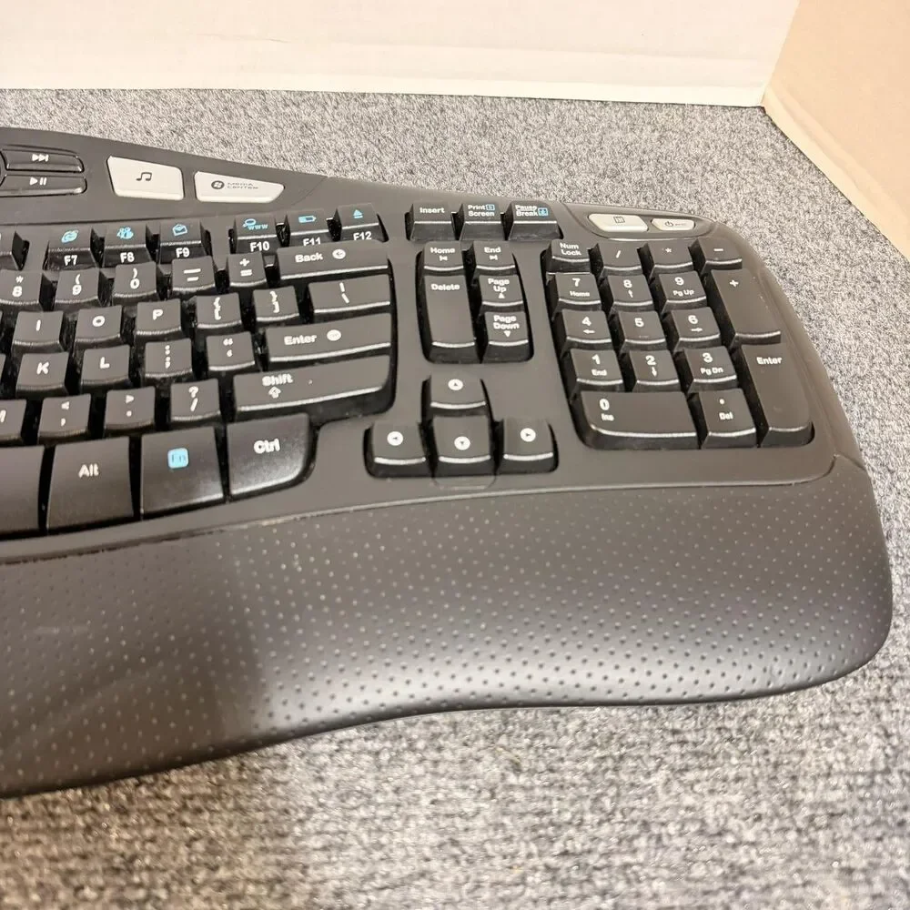 Logitech K350 Wave Wireless Keyboard Ergonomic 2.4GHz USB Black PC Multimedia